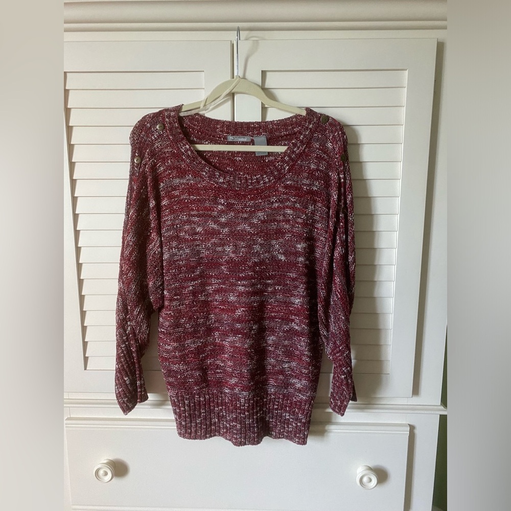 new directions Marled Wine Crewneck Sweater
